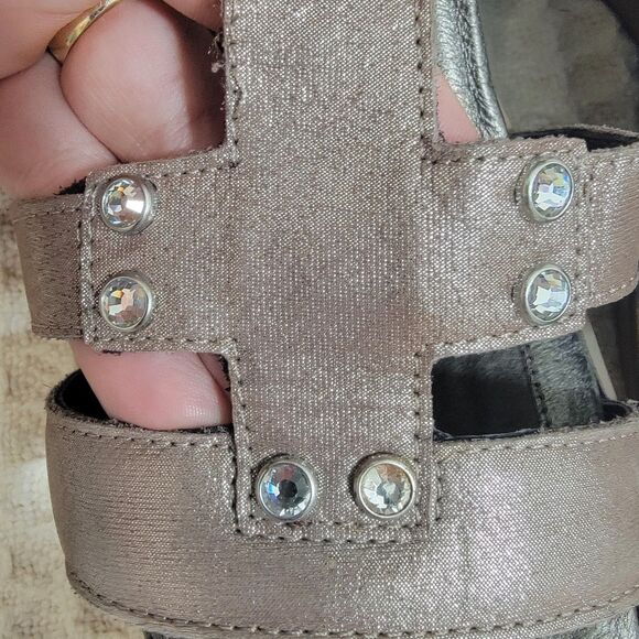 Naot Flirt Wedge Sandals Woman's EU 39 US 8-8.5 Shoes Rose Gold Brass Metallic - Picture 9 of 16